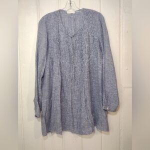 CP SHADES Women's Blue/Grey Linen Tunic Size (XS)